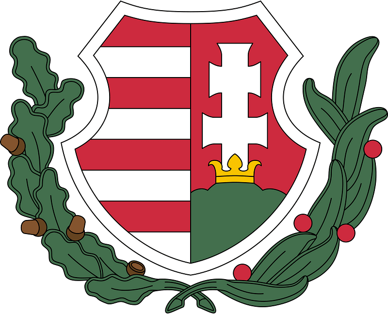 Coat of arms of Hungary (1946-1949, 1956-1957; oak and olive branches)