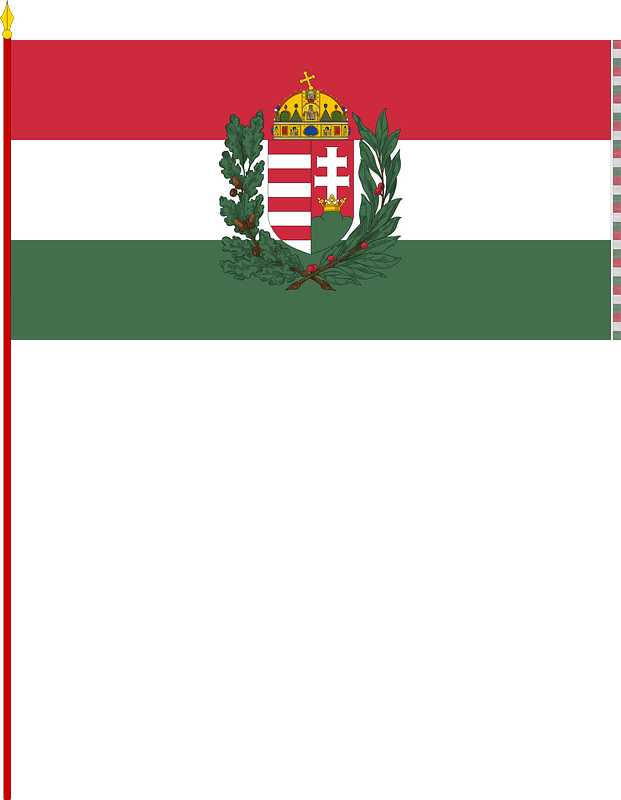 War Flag of Hungary (1939-1945, size III; with staff)