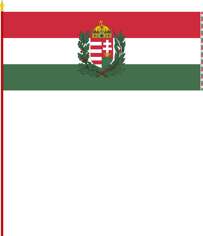 War Flag of Hungary (1939-1945, size IV; with staff)