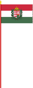 War Flag of Hungary (1939-1945, size VI; with staff)