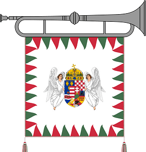 Standard for bicycle and motorised infantry battalions of the Royal Hungarian Defence Forces (1939-1945, with bugle)