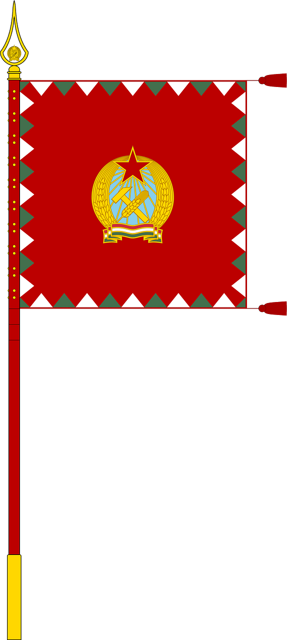 Standard for motorised rifle regiments of the Hungarian People's Army (1950-1957, with staff)