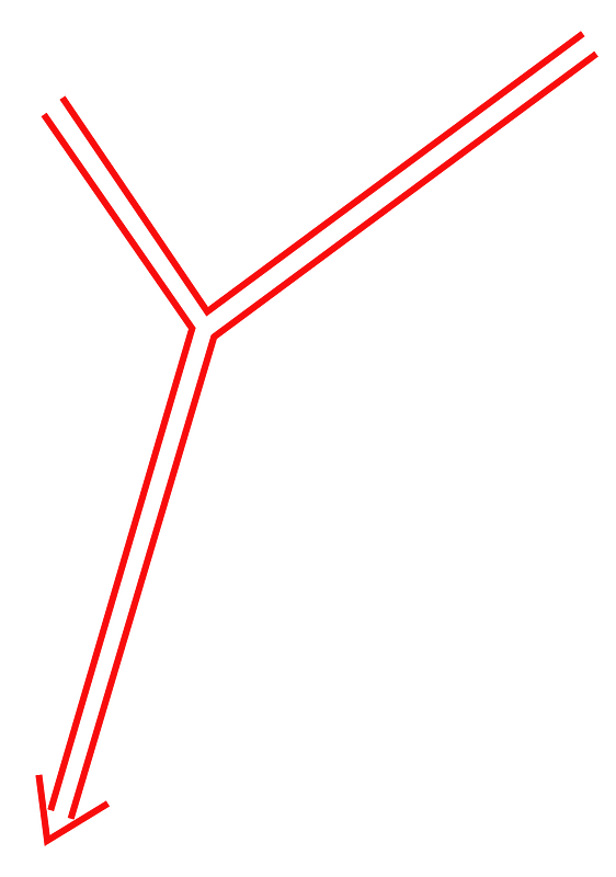 Hydrogeological map - symbol - drainage canal (color)