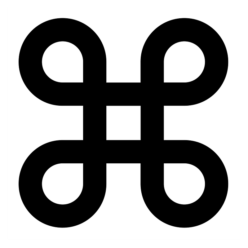 Looped square on white background