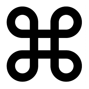 Looped square on white background