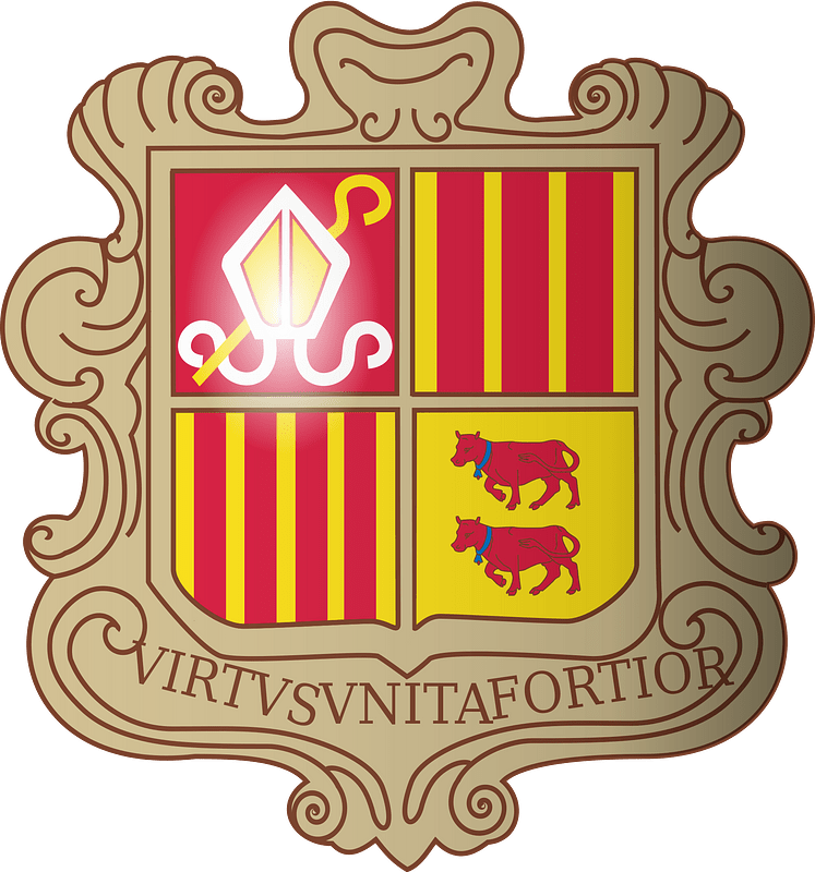 Coat of arms of Andorra 3d