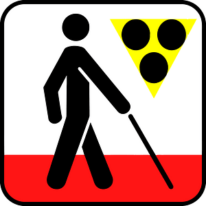 Zugang für Blinde nicht barrierefrei Logo3eck