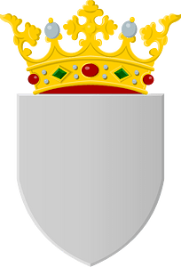 Silver shield with golden crown 2