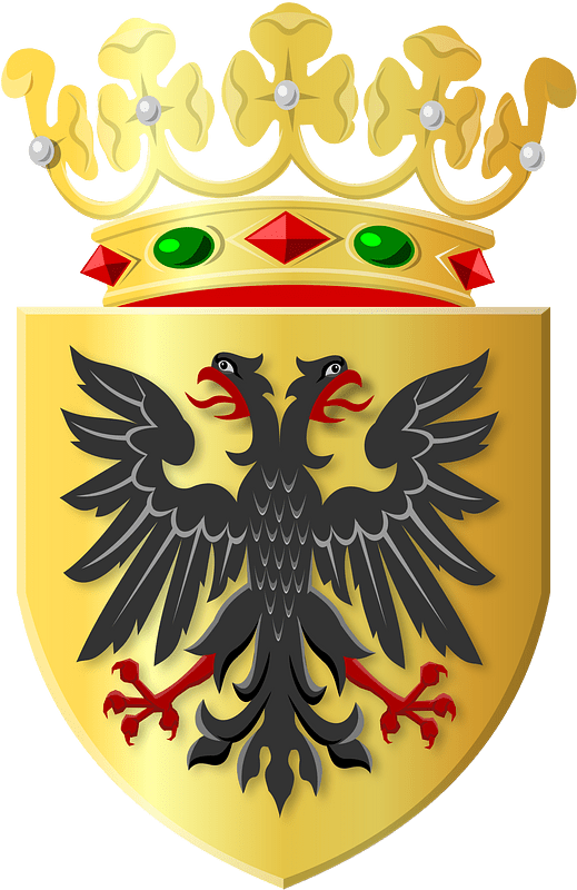 Golden shield with black eagle and golden crown