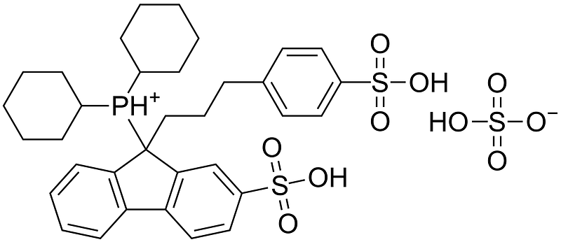 Dicyclohexyl(2-sulfo-9-(3-(4-sulfophenyl)propyl)-9H-fluoren-9-yl)phosphonium hydrogensulfate 200