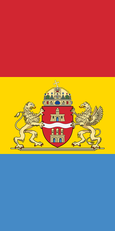 Flag of Budapest (1990-2011; vertical)