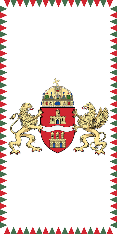 Flag of Budapest (2011; vertical)