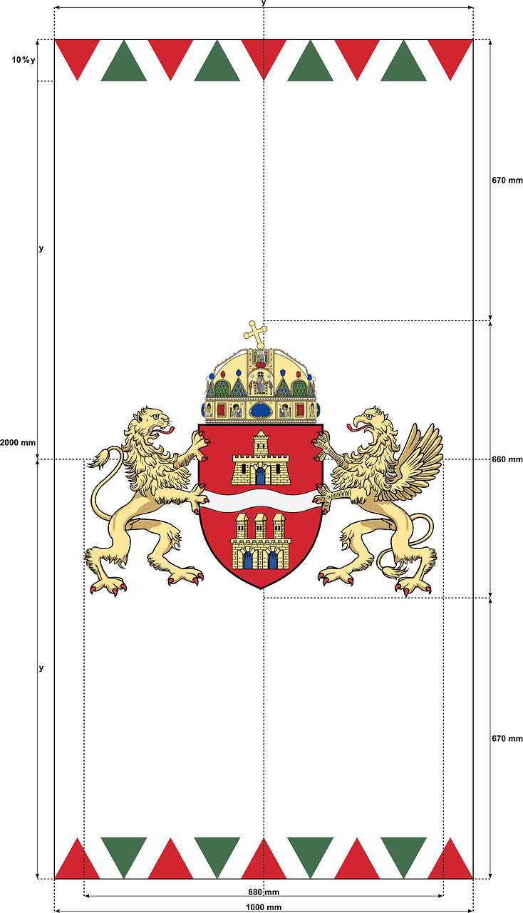 Flag of Budapest (vertical; construction sheet)