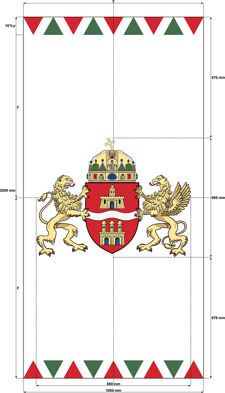 Flag of Budapest (vertical; construction sheet)