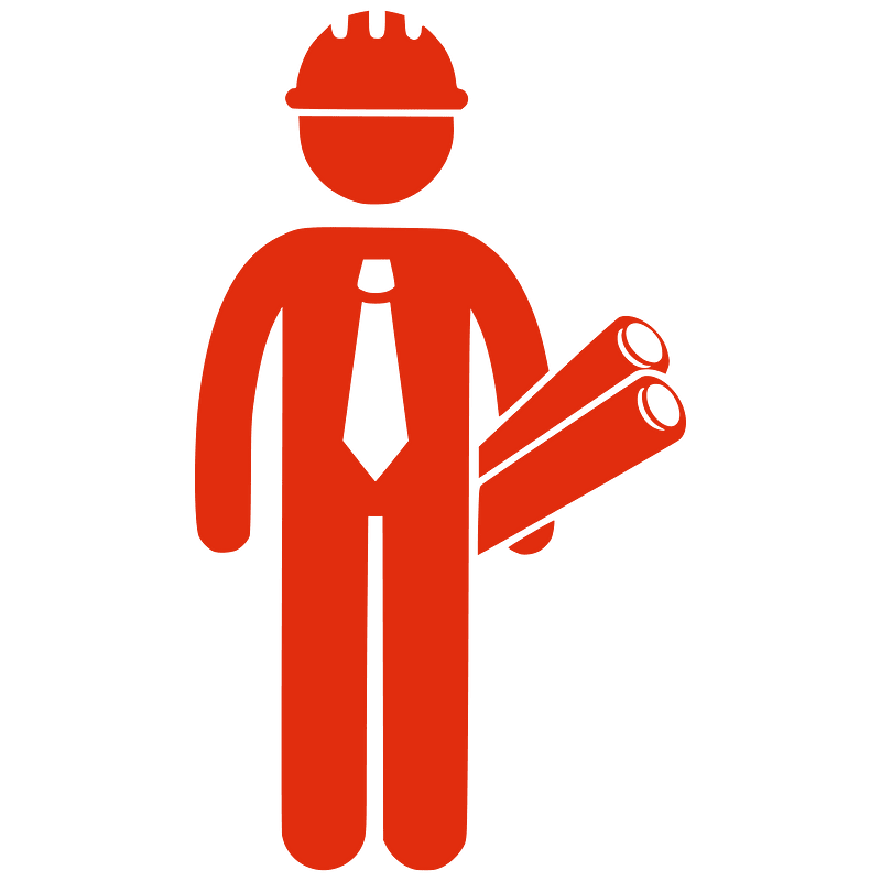 Red Silhouette - Construction Worker