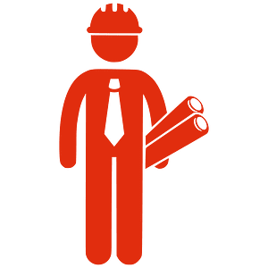 Red Silhouette - Construction Worker