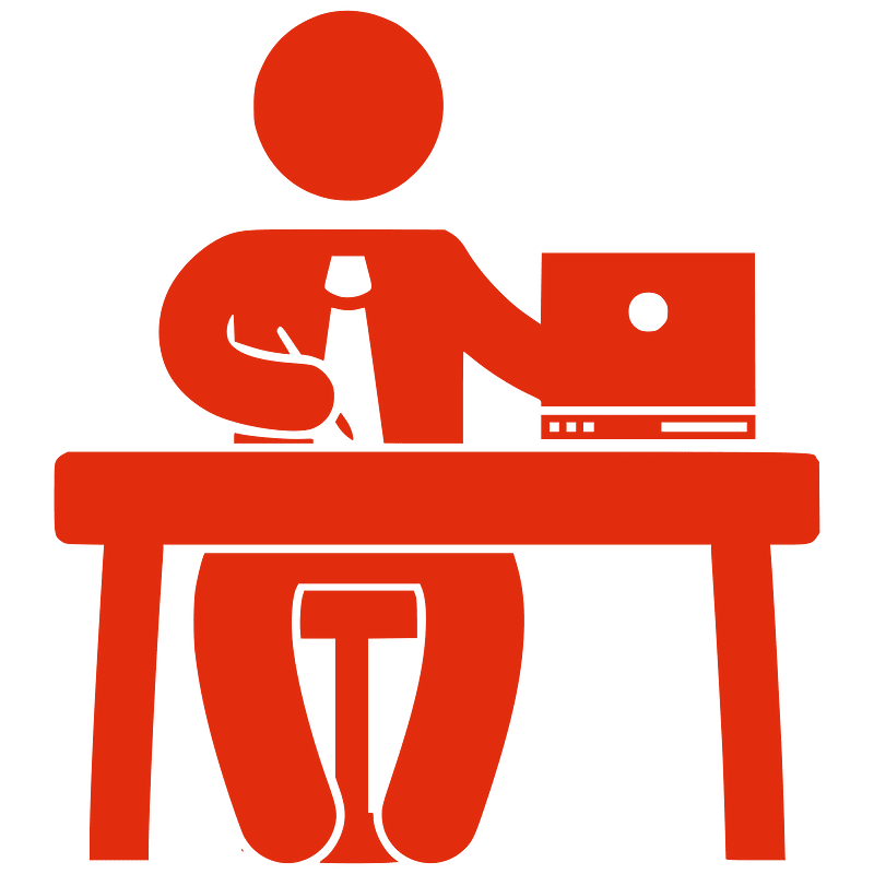 Red Silhouette - Man in Office