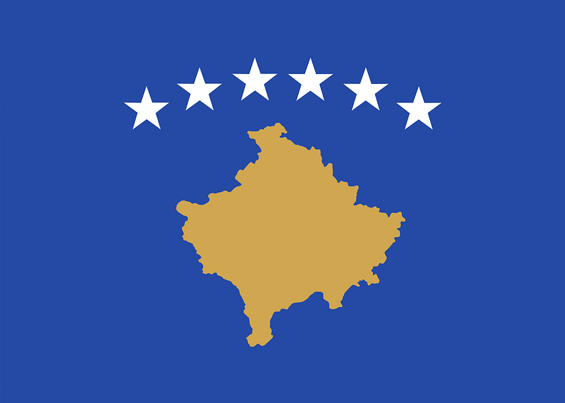 Flag of Kosovo UNOutline PD