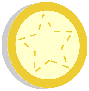 Symbol star gold-stroked