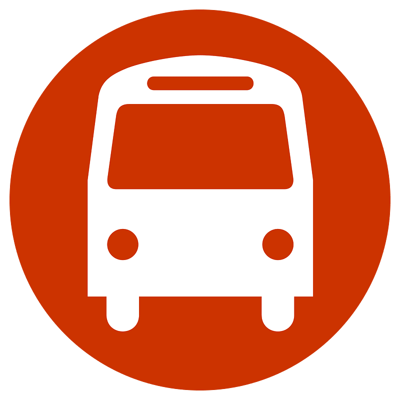 Aiga bus on red circle