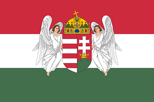 Flag of Hungary (1915-1918; angels; 3-2 aspect ratio)