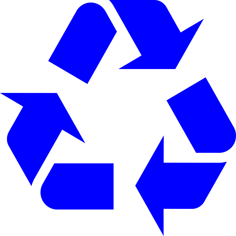 Recycling symbol blue