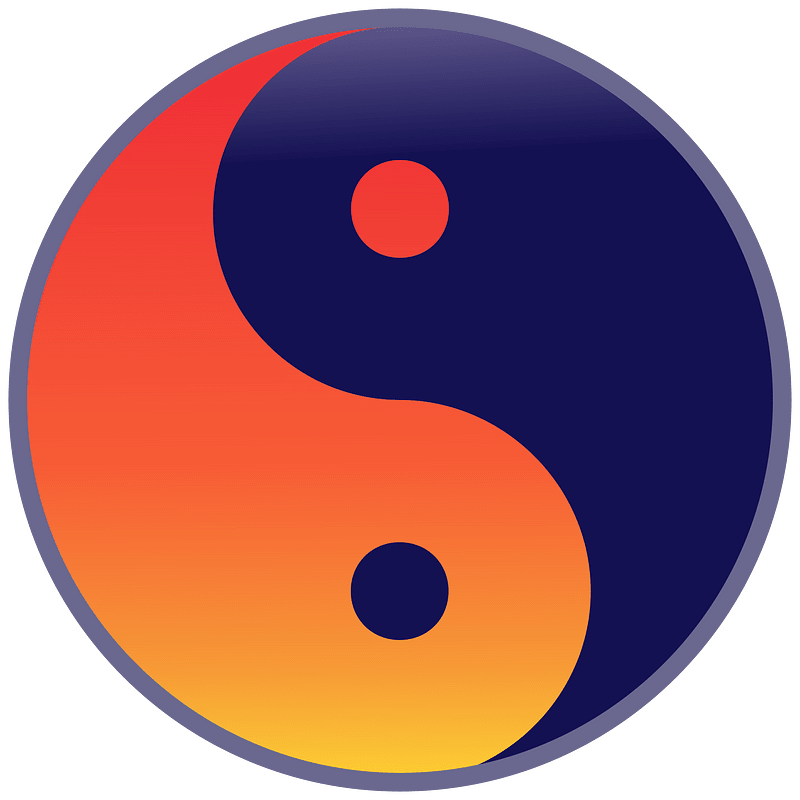 Taijitu red gradient