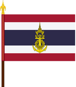 Royal Thai Navy Unit Colour (with staff)