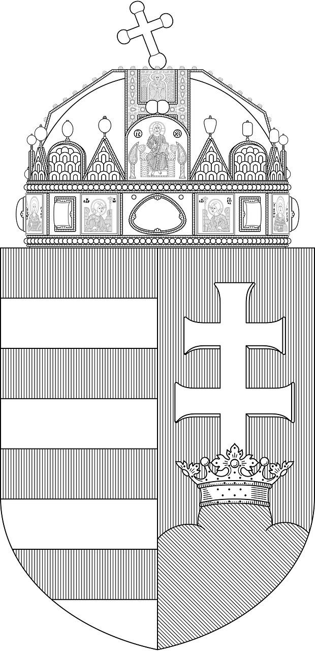 Coat of arms of Hungary (1896-1915; monochrome)