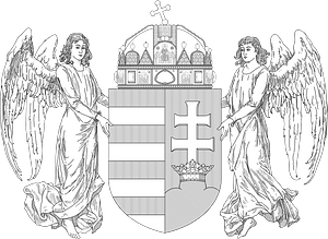 Coat of arms of Hungary (1896-1915; angels; monochrome)