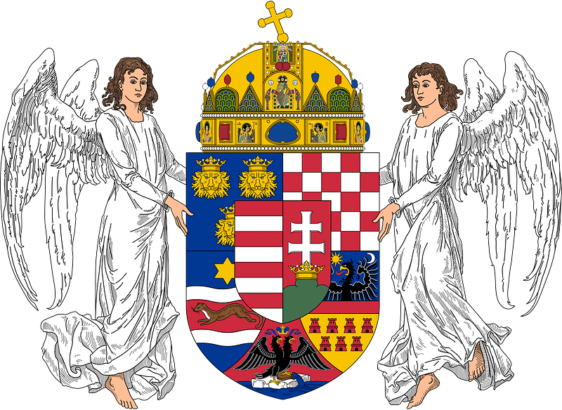 Coat of arms of the Lands of the Holy Hungarian Crown (1896-1915; angels)