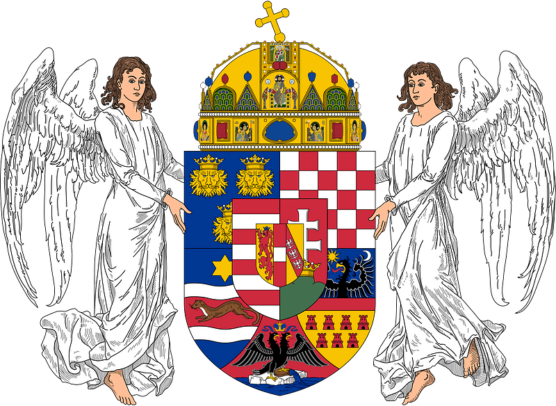 Royal coat of arms of the Kingdom of Hungary (1896-1915; angels)