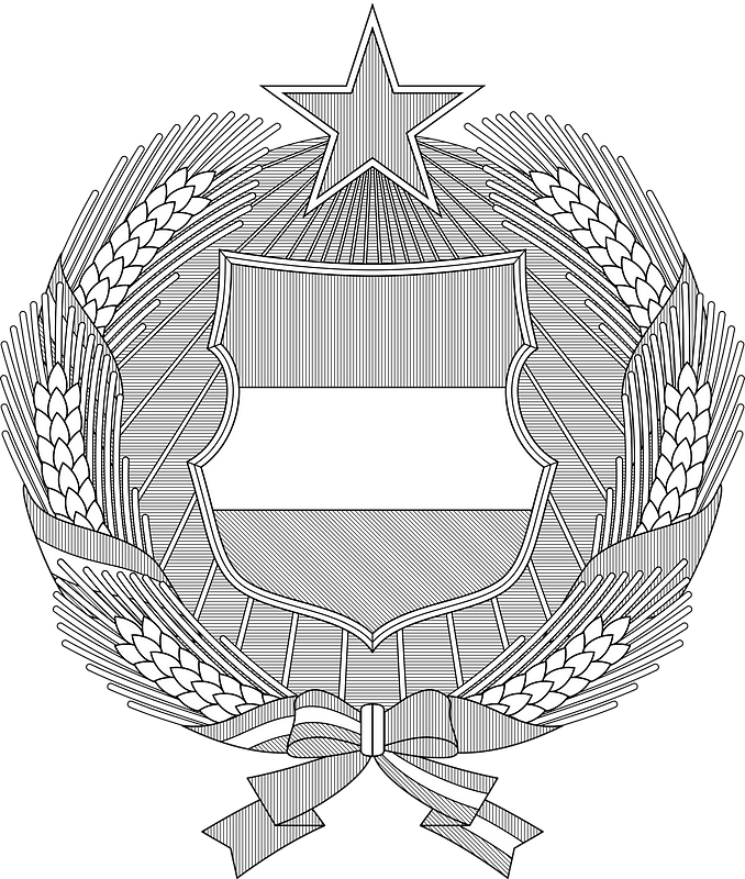 Coat of arms of Hungary (1957-1990; monochrome)