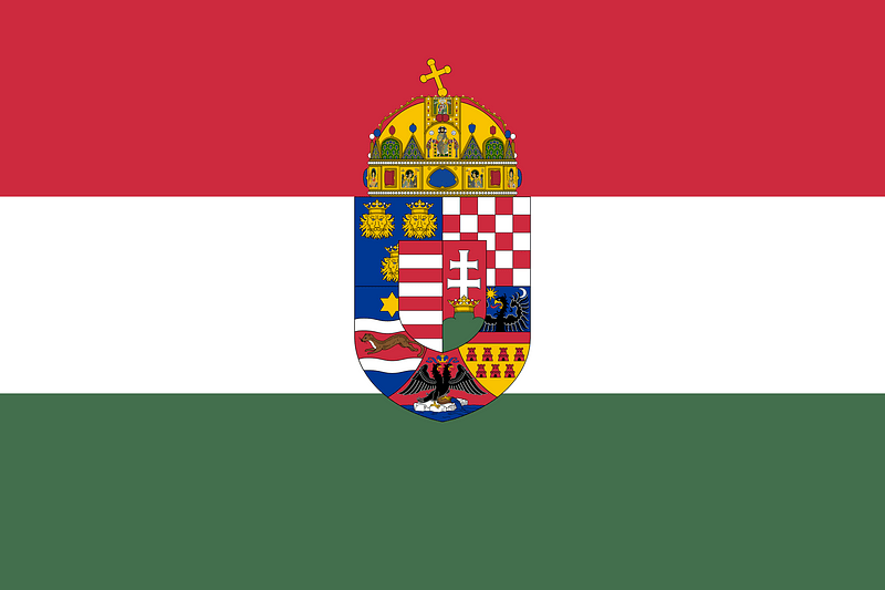 Flag of the common ministries of the Lands of the Holy Hungarian Crown (1896-1915; 3-2 aspect ratio)