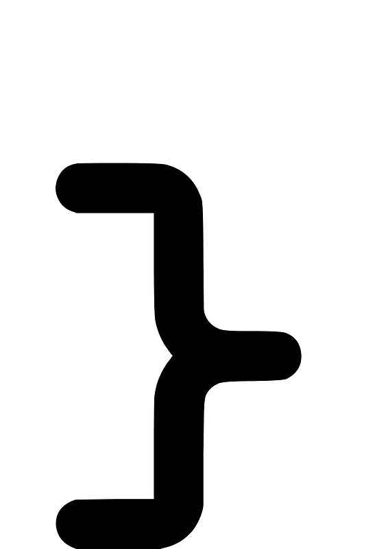 OCR-A char Right Curly Bracket