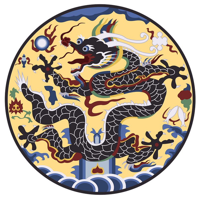 Left-facing dragon pattern on Wanli Emperor's imperial robe