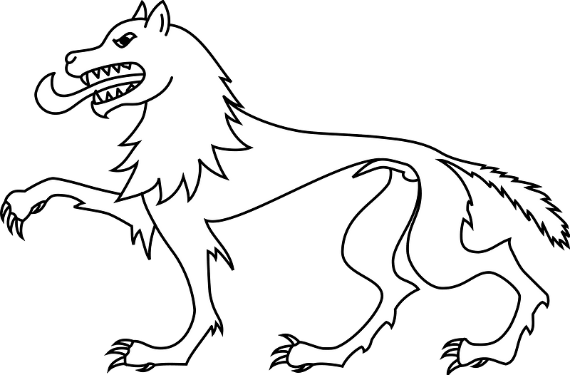 Meuble héraldique Loup passant