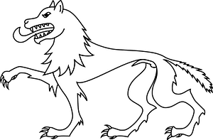 Meuble héraldique Loup passant