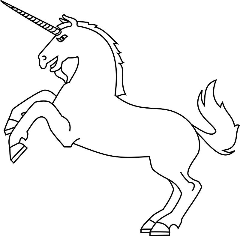 Meuble héraldique Licorne cabrée