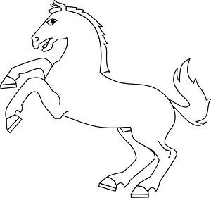 Meuble héraldique Cheval effrayé