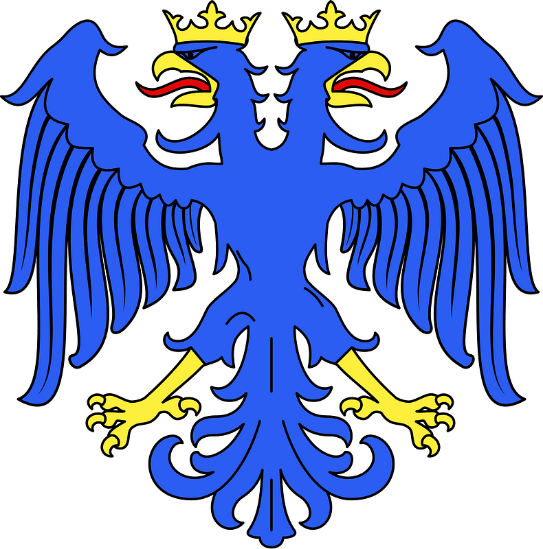 Meuble héraldique Aigle bicéphale vol abaissé