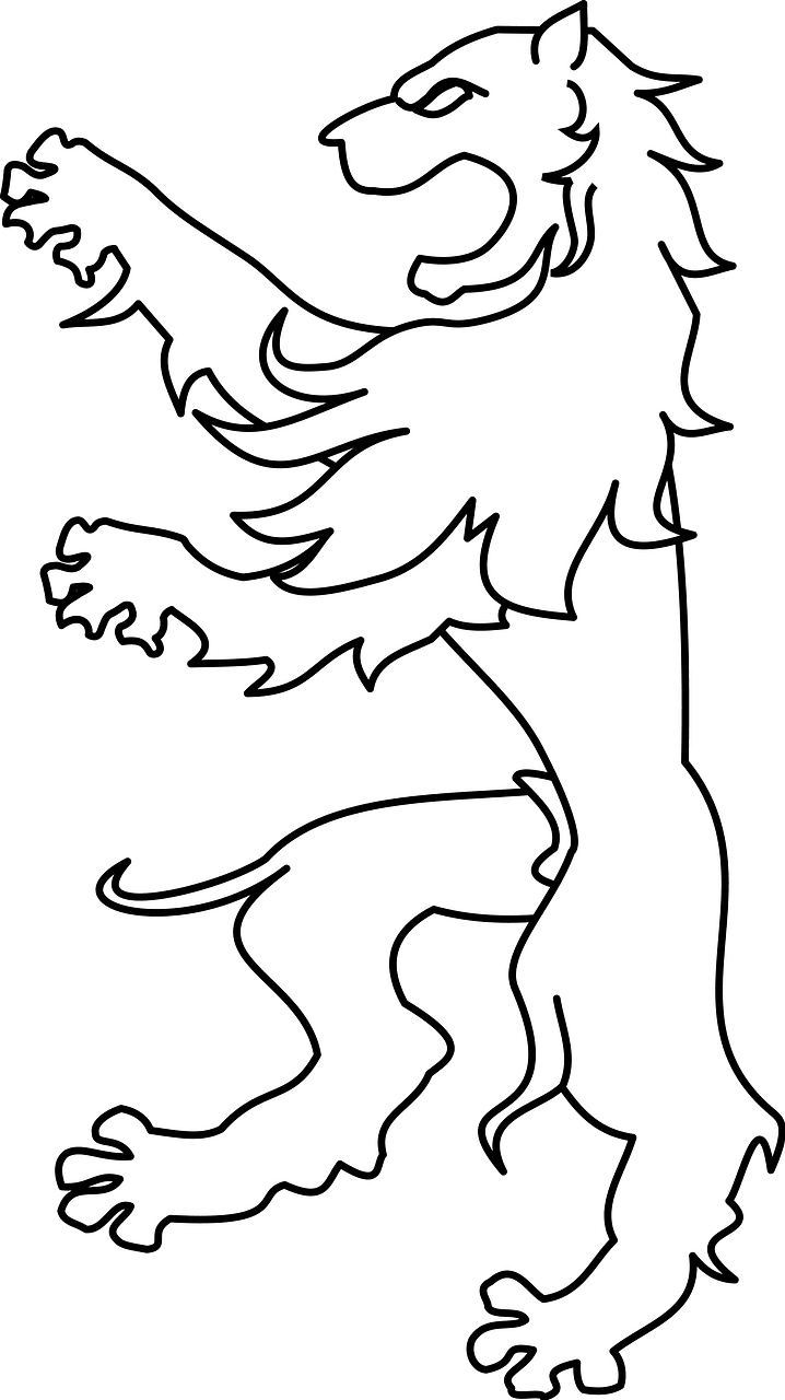 Meuble héraldique Lion morné