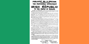 Flag of Ireland with Easter Proclamation