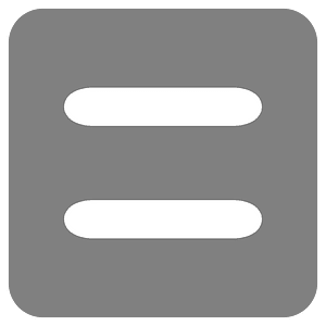 White equals sign on grey rounded square