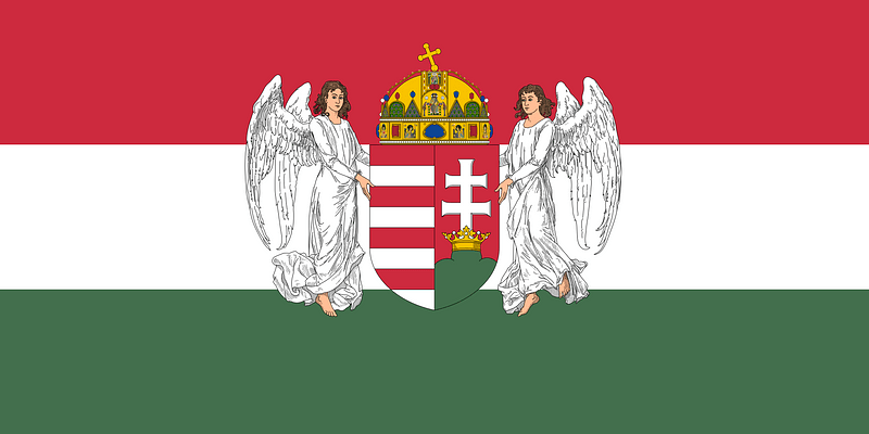 Flag of Hungary (1896-1915; angels)