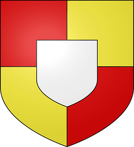 Gabarit blason XVIIIe siècle écartelé avec écusson