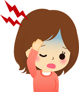 (Christine) Woman is Sick with Headache and Cold