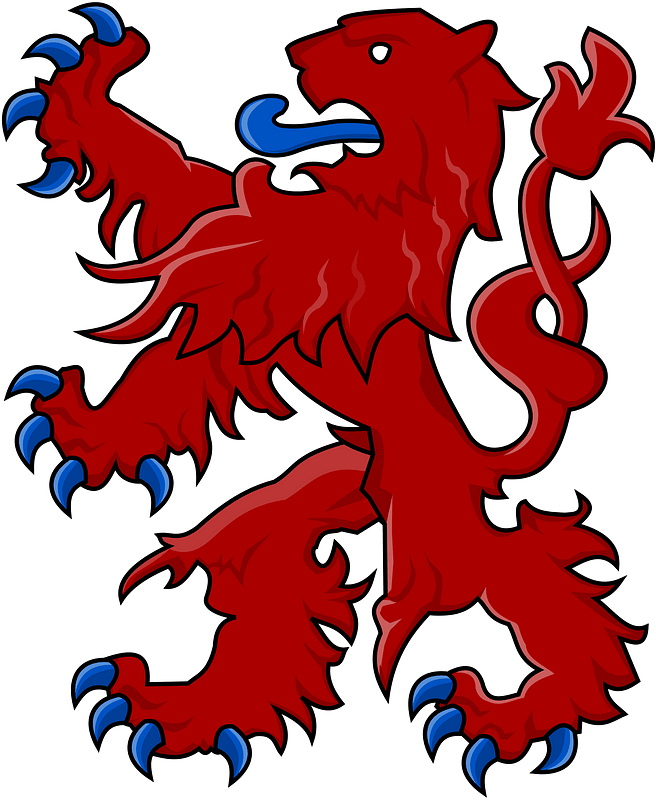 Heraldic Lion Rampant - Gules