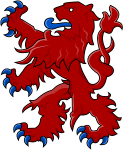 Heraldic Lion Rampant - Gules