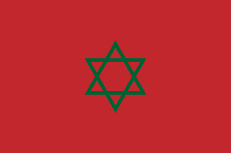 Flag of Morocco hexagram